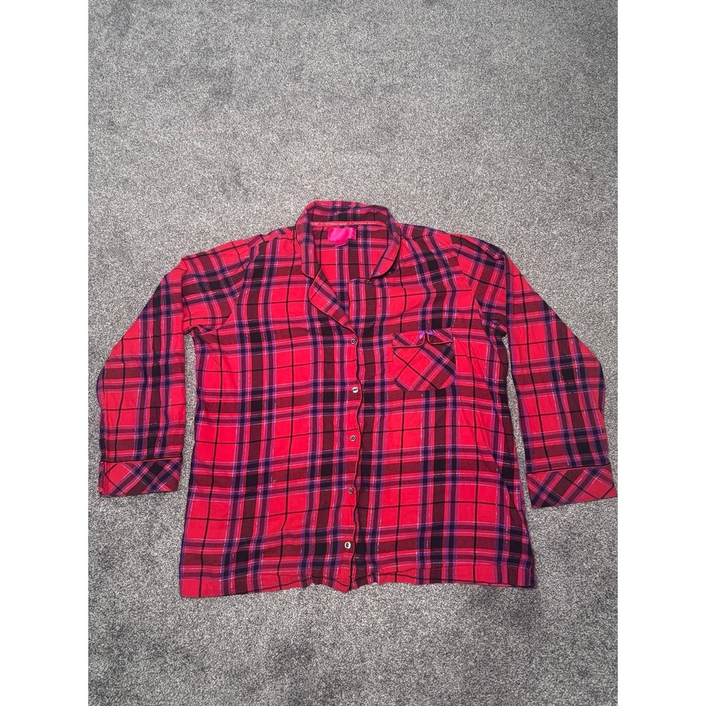 Victoria Secret Women's Red, Purple and Black Sleepwear Long‎ Sleeve Top Size XL